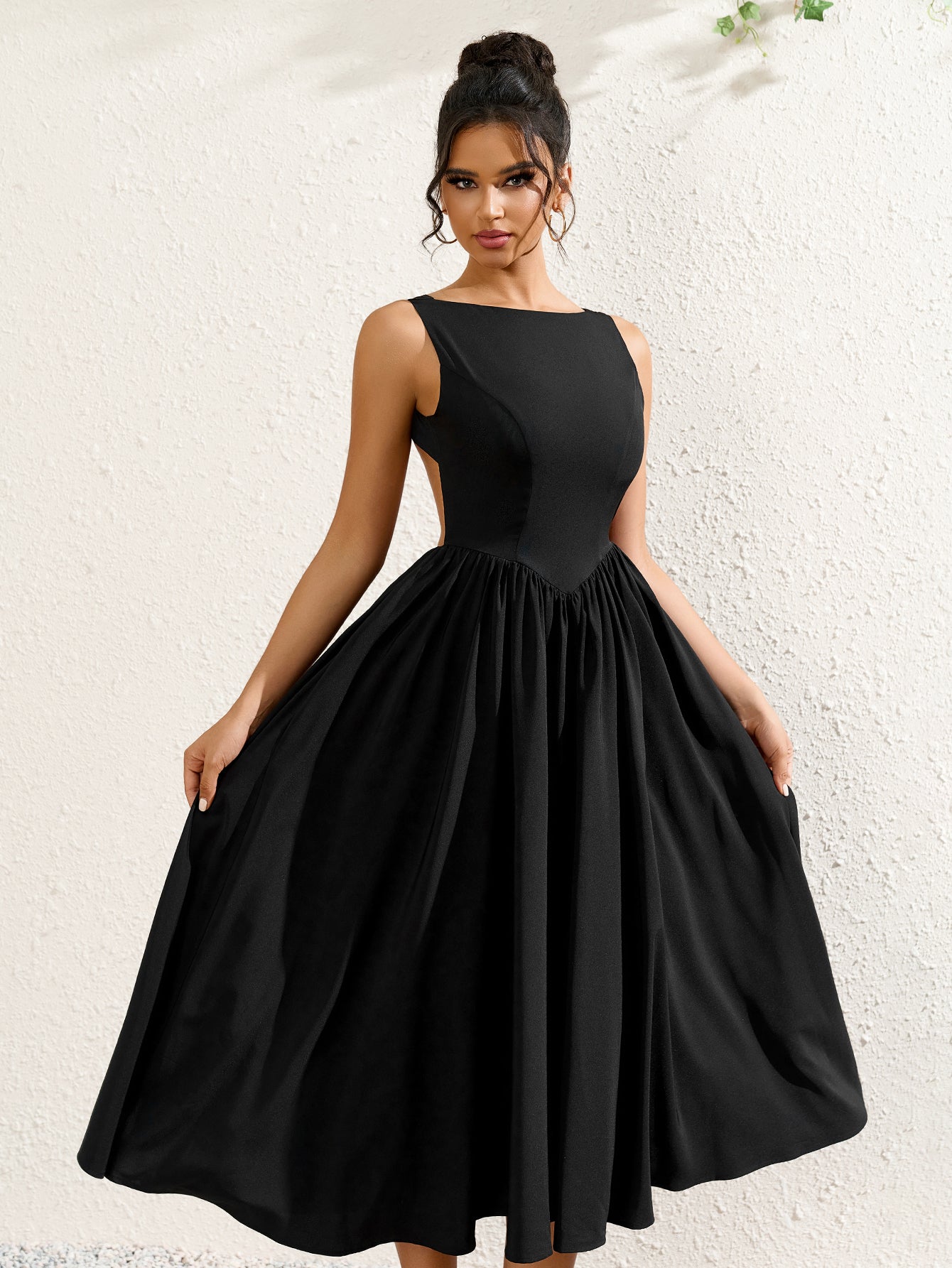 Crew Neck Midi Dress - View 6 | WEUXS