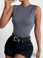 Women's crew neck sleeveless solid tank top - View 12 | WEUXS