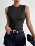 Women's crew neck sleeveless solid tank top - View 16 | WEUXS