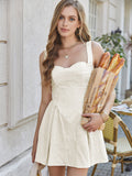 Jacquard Corset Dress with Pleated Hem - View 23 | WEUXS