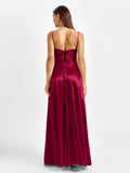 Satin Maxi Dress with Crisscross Back - View 20 | WEUXS