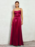 Satin Maxi Dress with Crisscross Back - View 24 | WEUXS