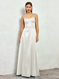 Satin Maxi Dress with Crisscross Back - View 12 | WEUXS