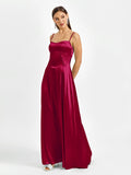 Satin Maxi Dress with Crisscross Back - View 22 | WEUXS