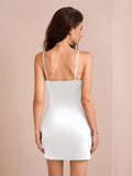 Satin Cami Dress with Sweetheart Neckline - View 14 | WEUXS
