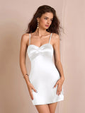Satin Cami Dress with Sweetheart Neckline - View 13 | WEUXS