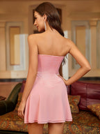Lace-up corset mini dress - View 14 | WEUXS