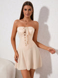 Lace-up corset mini dress - View 24 | WEUXS