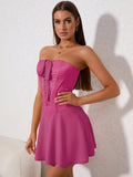Lace-up corset mini dress - View 10 | WEUXS