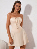 Lace-up corset mini dress - View 21 | WEUXS