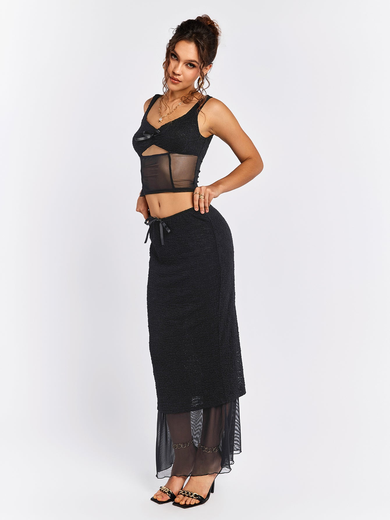 Patchwork Lace Crop Top - View 6 | WEUXS