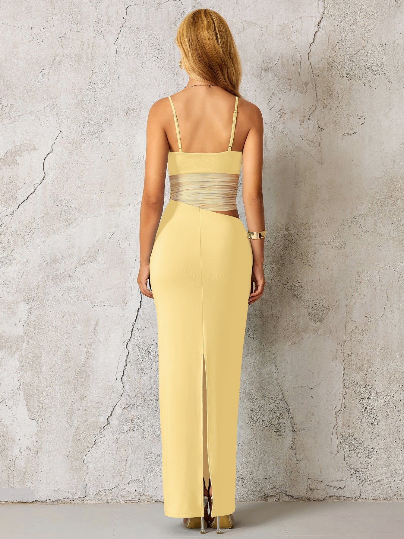 Blue Maxi Dress with Cut-Out Detail - View 20 | WEUXS