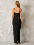 Blue Maxi Dress with Cut-Out Detail - View 8 | WEUXS