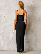 Blue Maxi Dress with Cut-Out Detail - View 8 | WEUXS