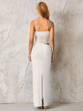 Blue Maxi Dress with Cut-Out Detail - View 14 | WEUXS