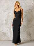 Blue Maxi Dress with Cut-Out Detail - View 9 | WEUXS