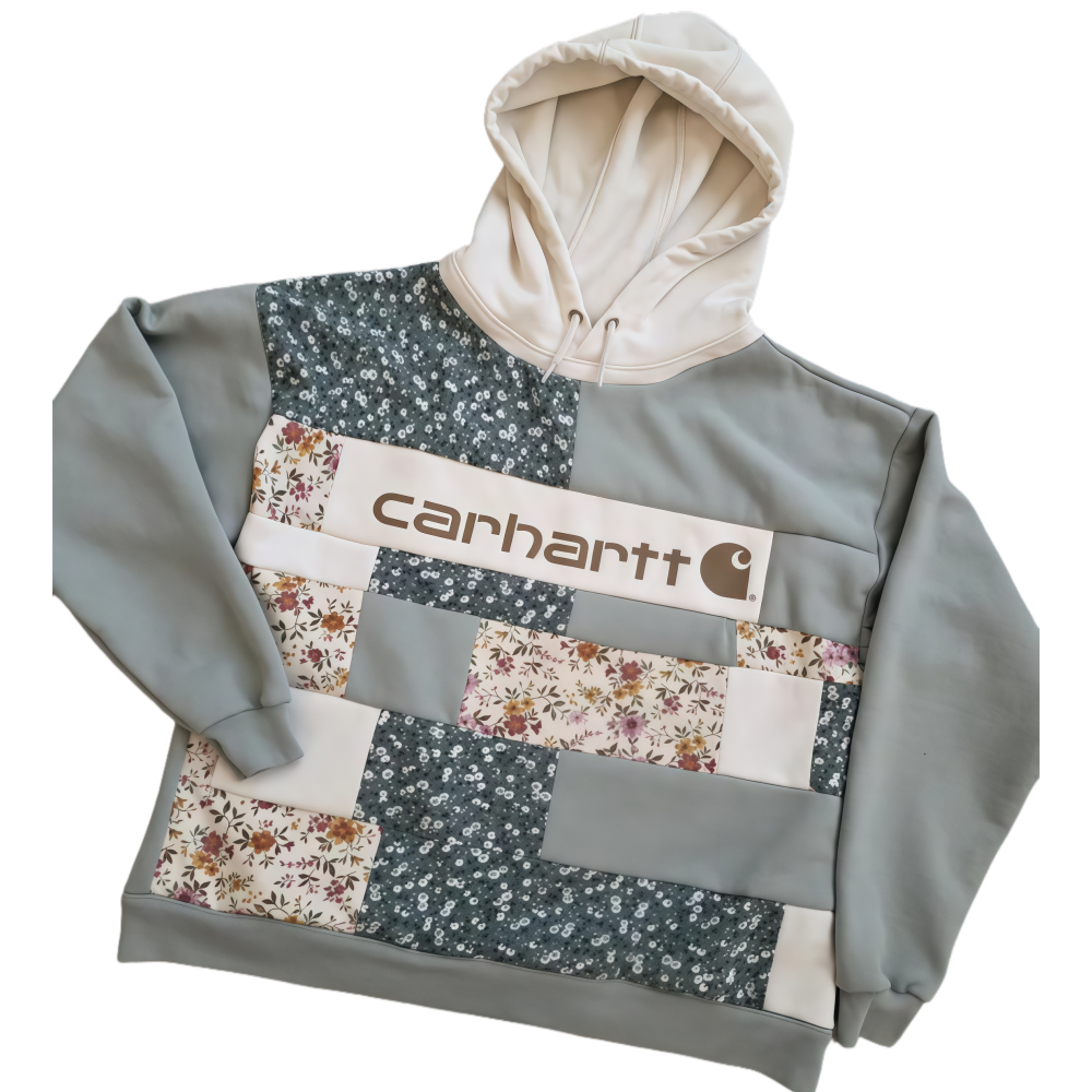 Unique Women’s Hoodie – Vintage Floral Patchwork Edition