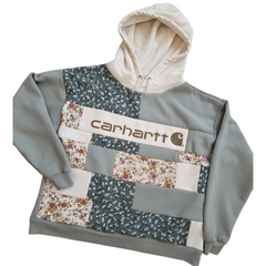 Unique Women’s Hoodie – Vintage Floral Patchwork Edition