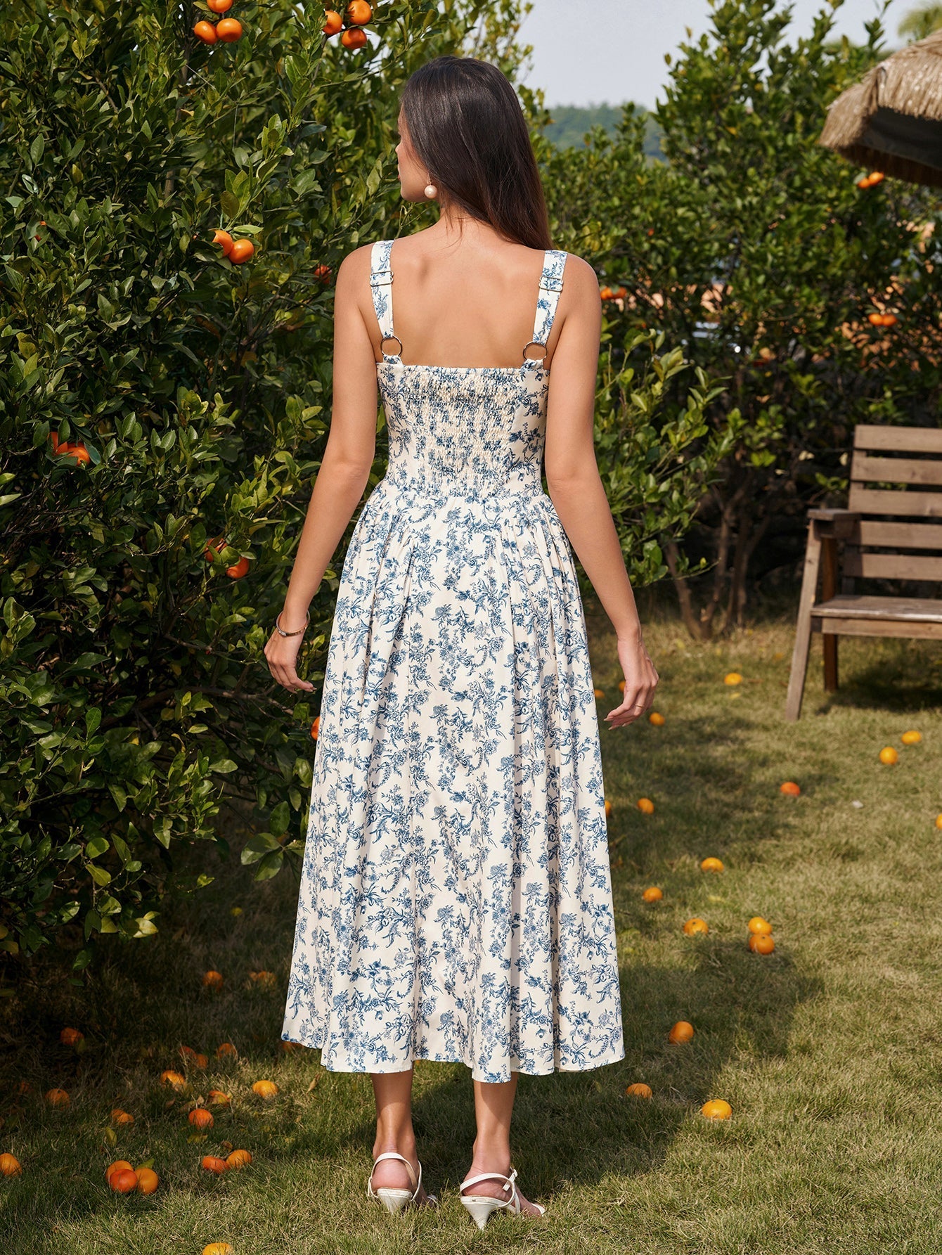 Ruched Corset Midi Dress - View 8 | WEUXS