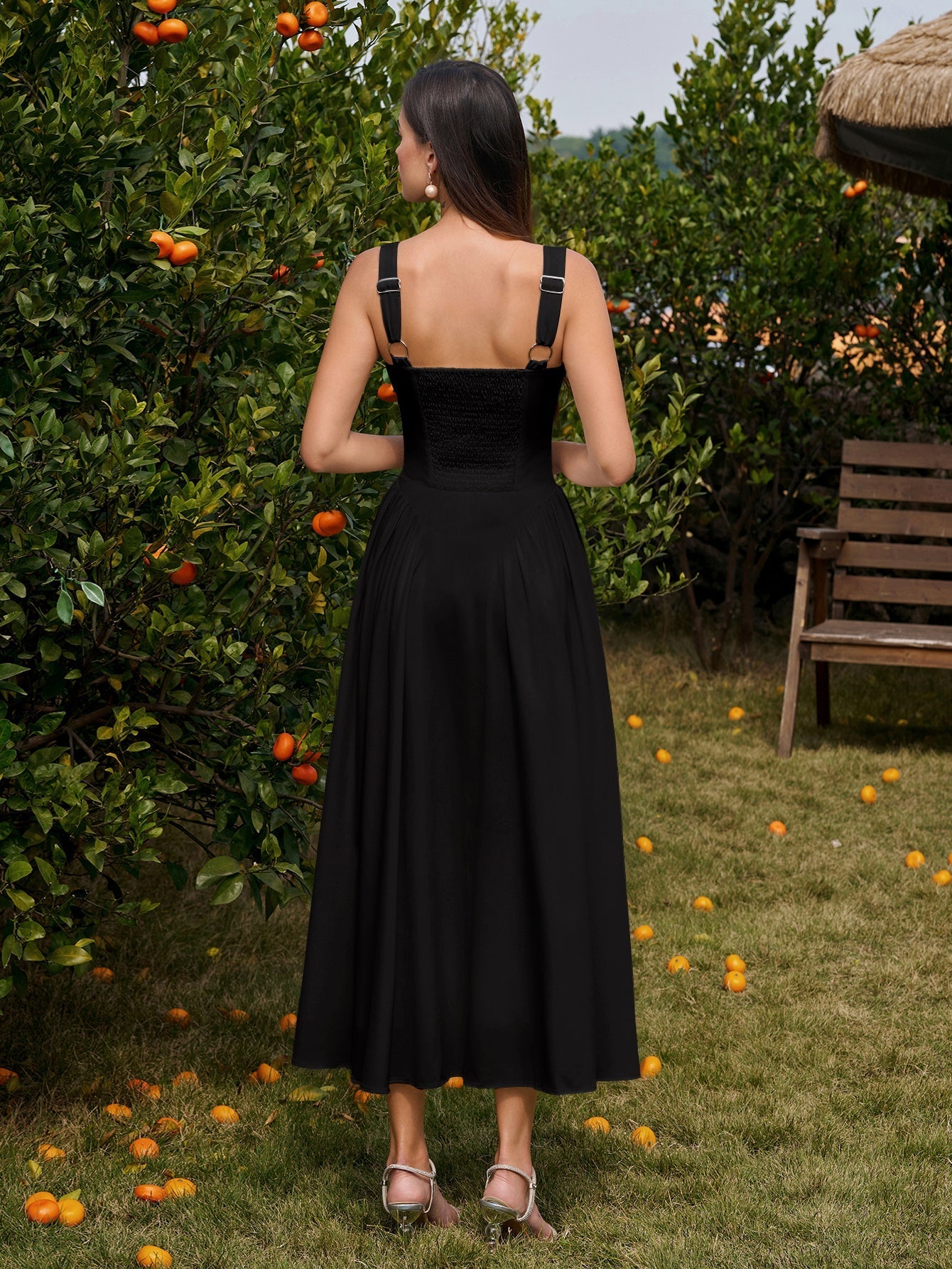 Ruched Corset Midi Dress - View 14 | WEUXS
