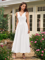 Black V-Neck Midi Dress with Bow Tie Detail - View 10 | WEUXS