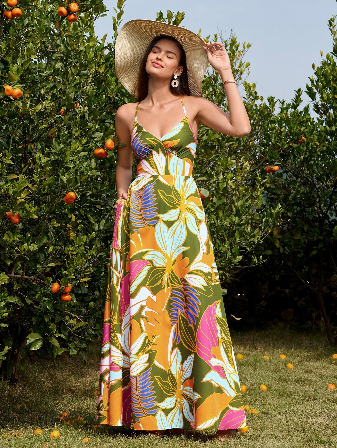 Floral print maxi dress - View 11 | WEUXS