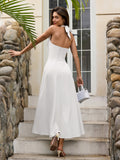 Blue maxi halter neck dress - View 8 | WEUXS