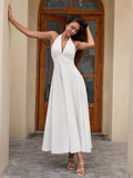 Blue maxi halter neck dress - View 7 | WEUXS