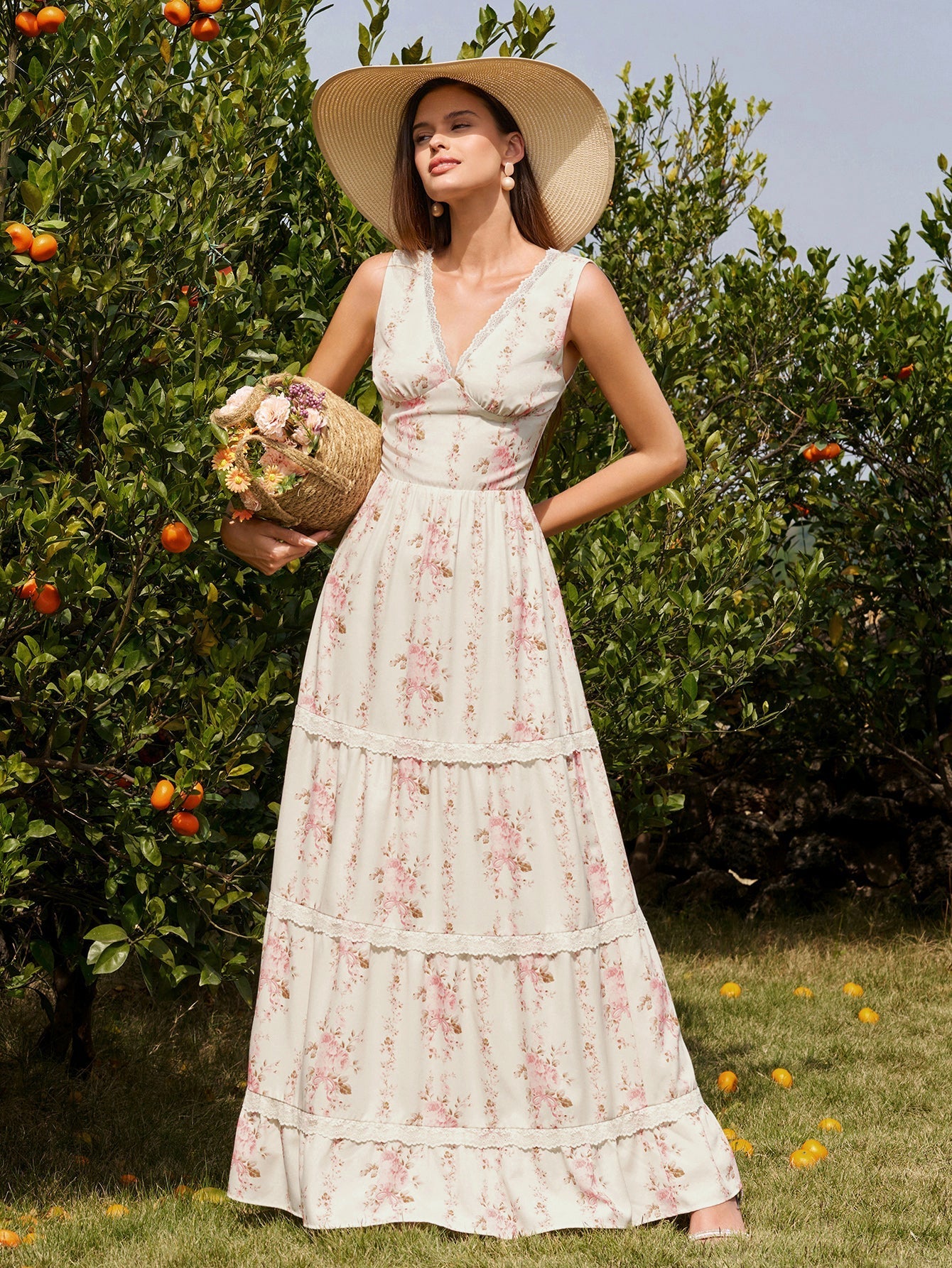 Floral print maxi dress - View 6 | WEUXS