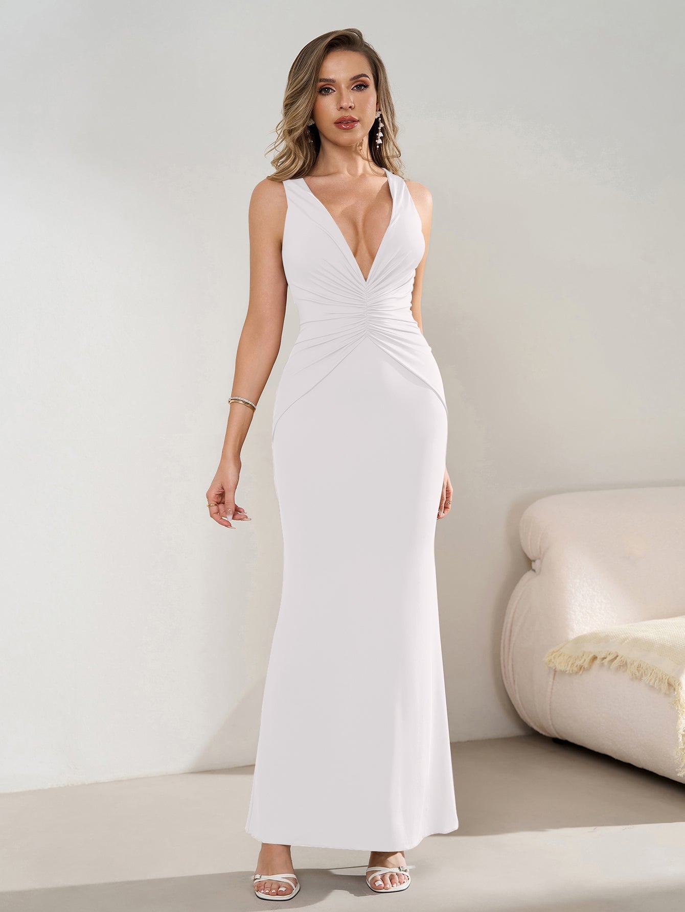 ruched waist maxi dress - View 13 | WEUXS