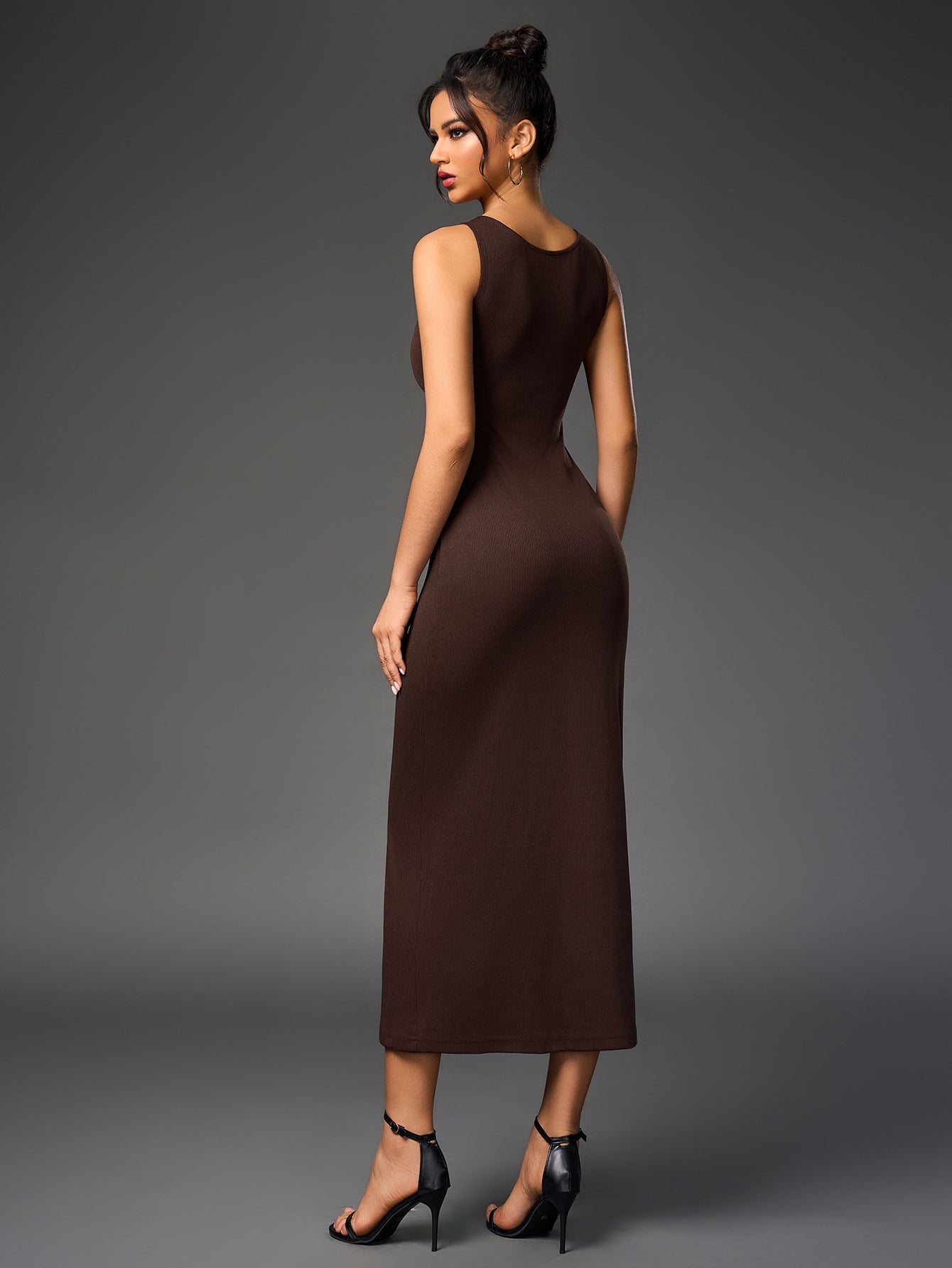 Sleeveless button midi dress - View 14 | WEUXS
