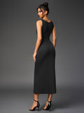 Sleeveless button midi dress - View 8 | WEUXS