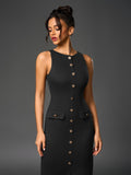 Sleeveless button midi dress - View 12 | WEUXS
