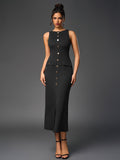Sleeveless button midi dress - View 7 | WEUXS