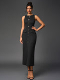 Sleeveless button midi dress - View 10 | WEUXS