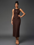 Sleeveless button midi dress - View 16 | WEUXS