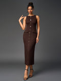 Sleeveless button midi dress - View 15 | WEUXS