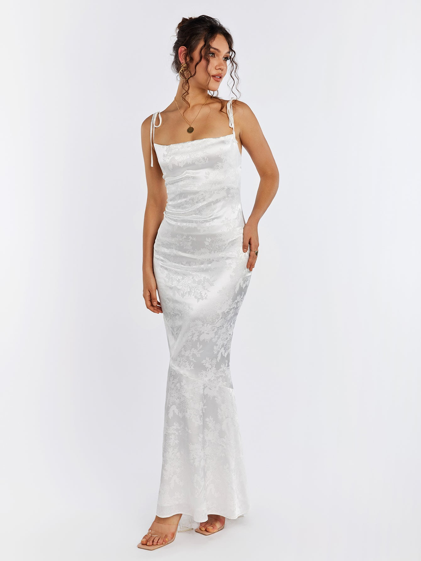 Floral Jacquard Maxi Dress - View 15 | WEUXS