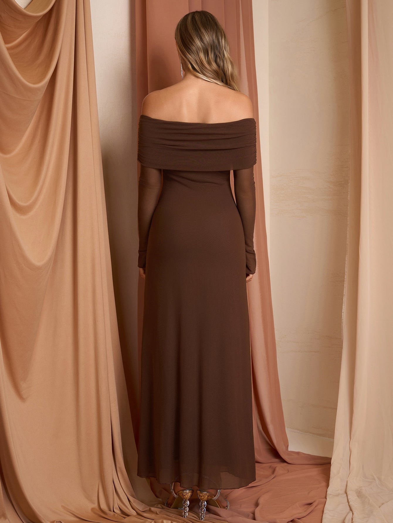 Off Shoulder Maxi Dress - View 14 | WEUXS