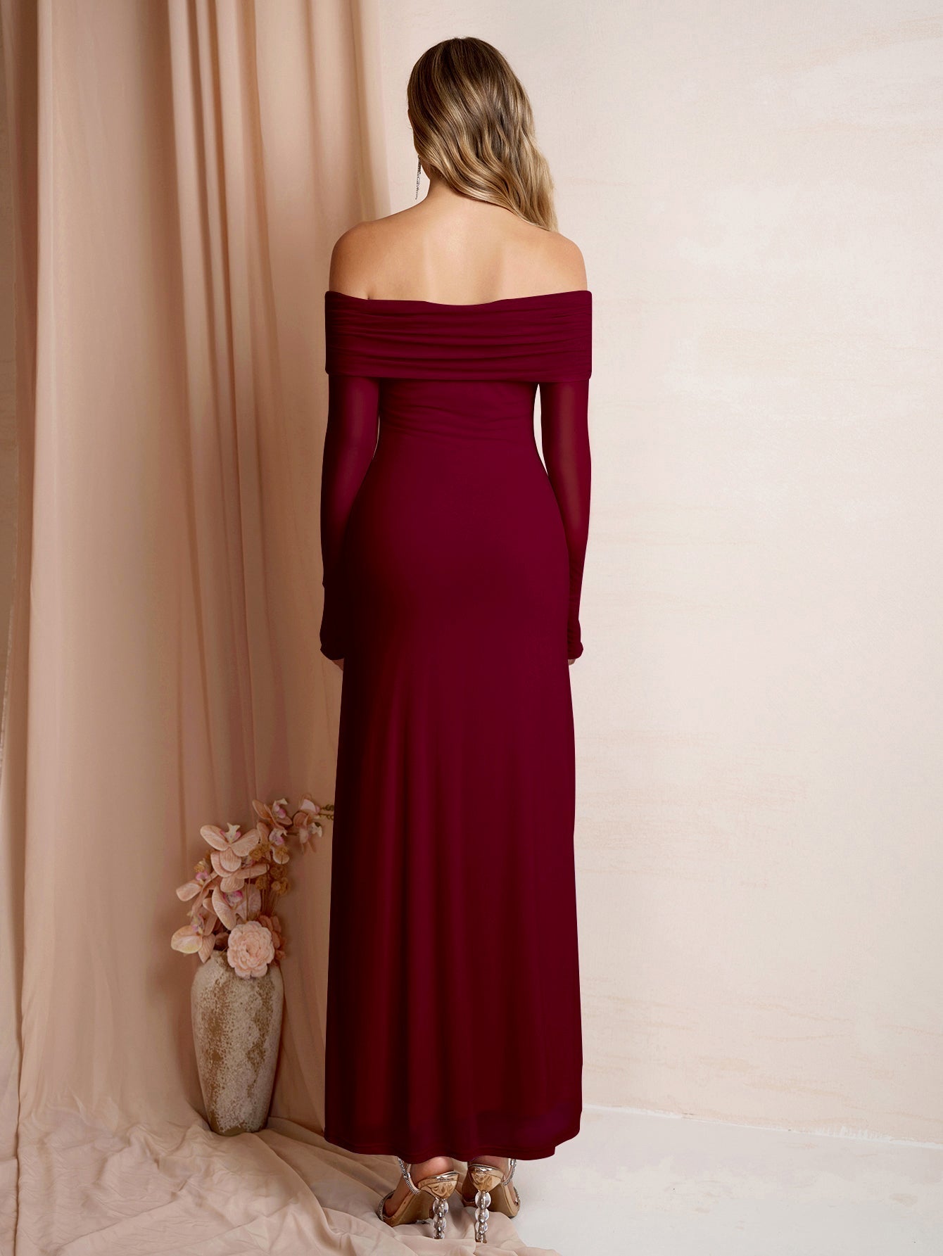 Off Shoulder Maxi Dress - View 26 | WEUXS