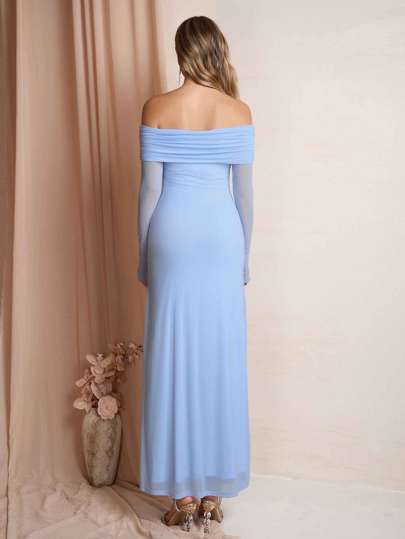 Off Shoulder Maxi Dress - View 20 | WEUXS