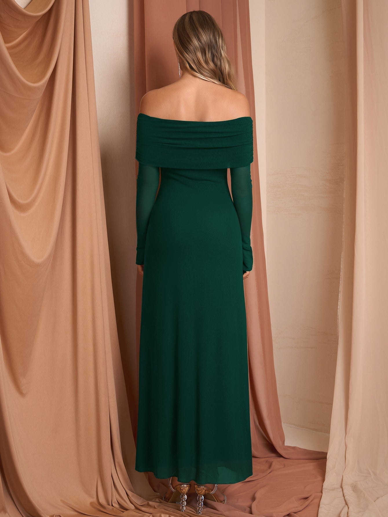 Off Shoulder Maxi Dress - View 32 | WEUXS