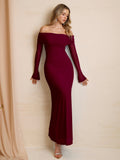 Off Shoulder Maxi Dress - View 29 | WEUXS