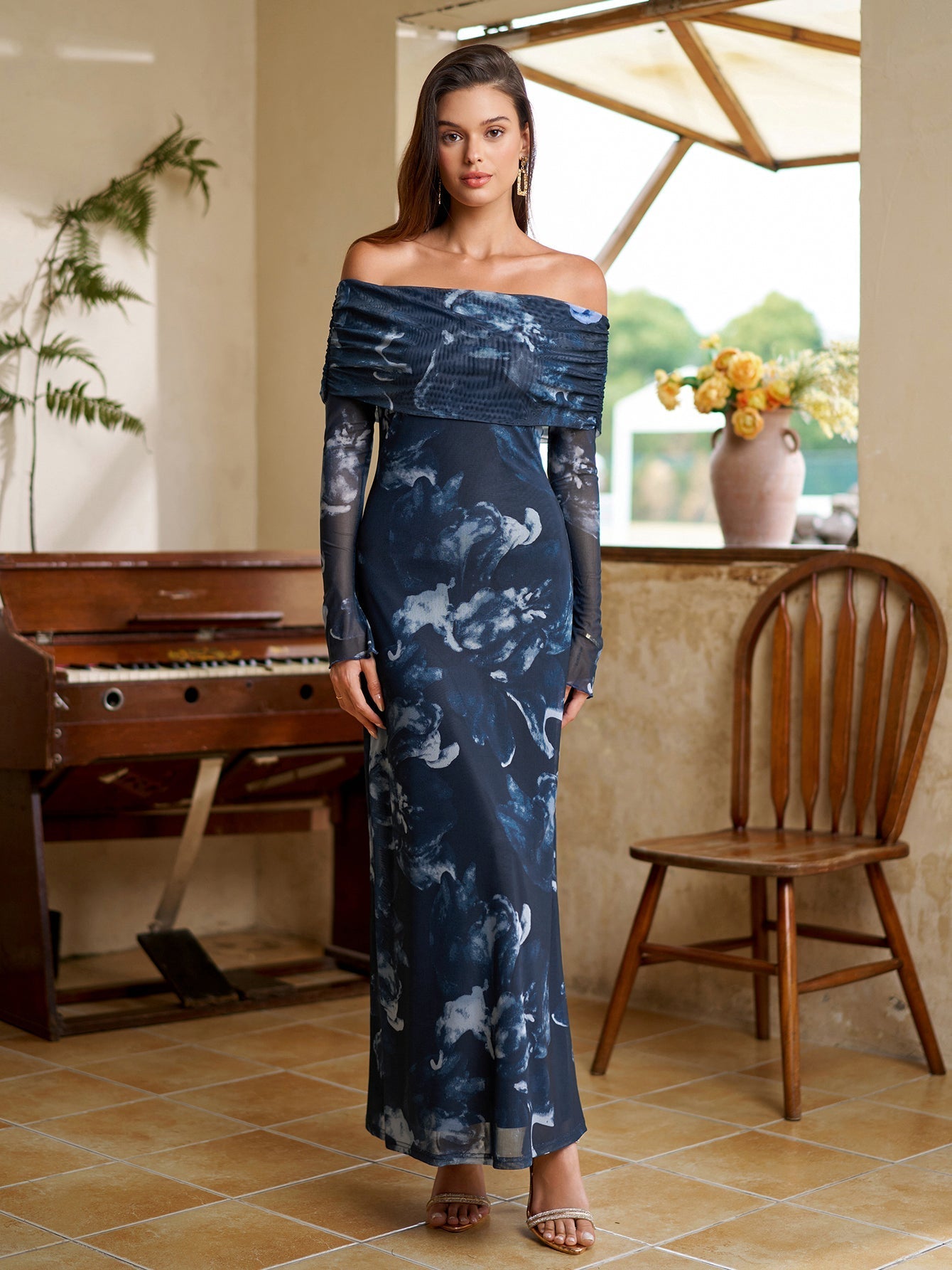 Off Shoulder Maxi Dress - View 49 | WEUXS