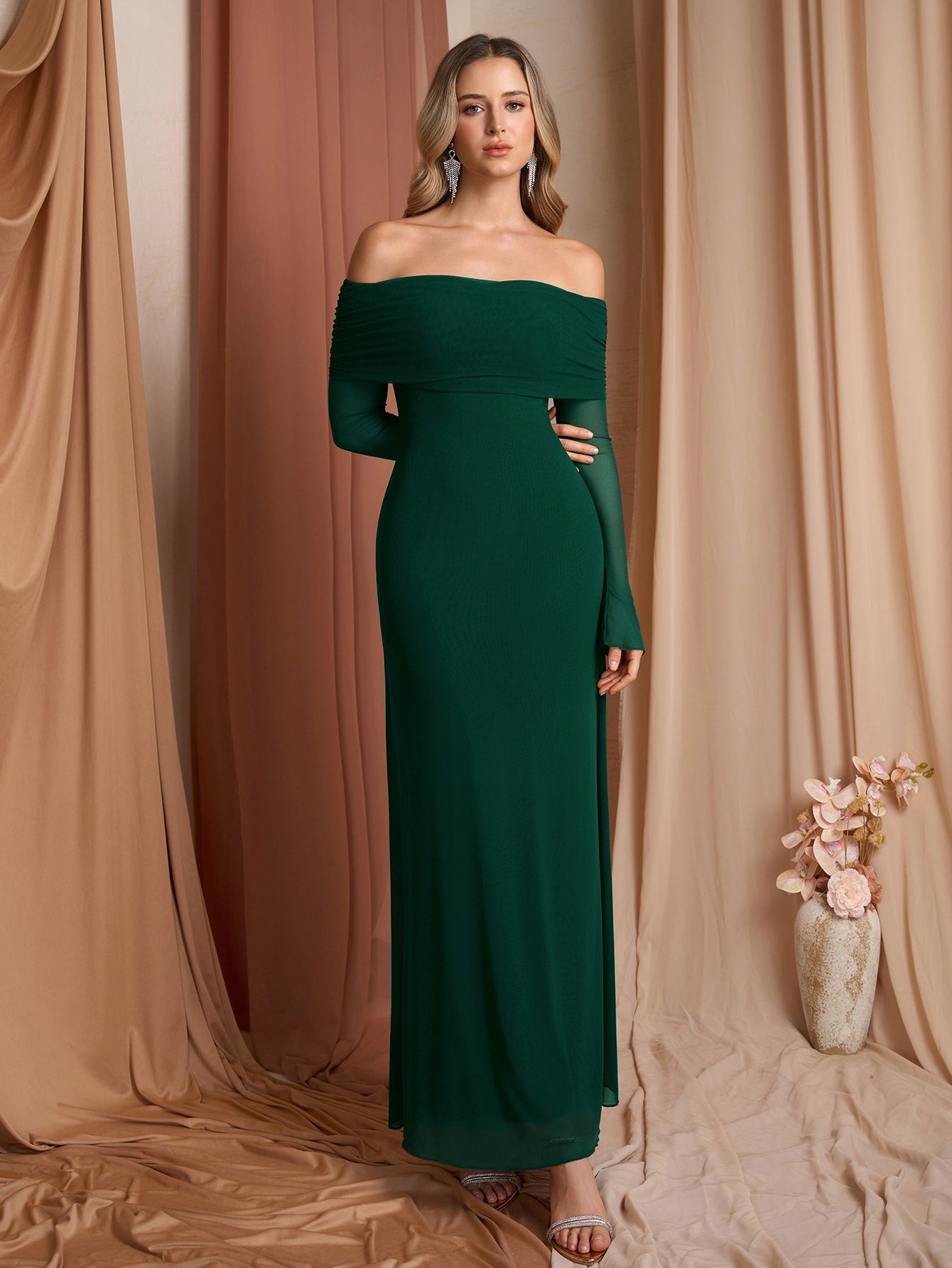 Off Shoulder Maxi Dress - View 31 | WEUXS