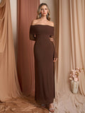 Off Shoulder Maxi Dress - View 13 | WEUXS