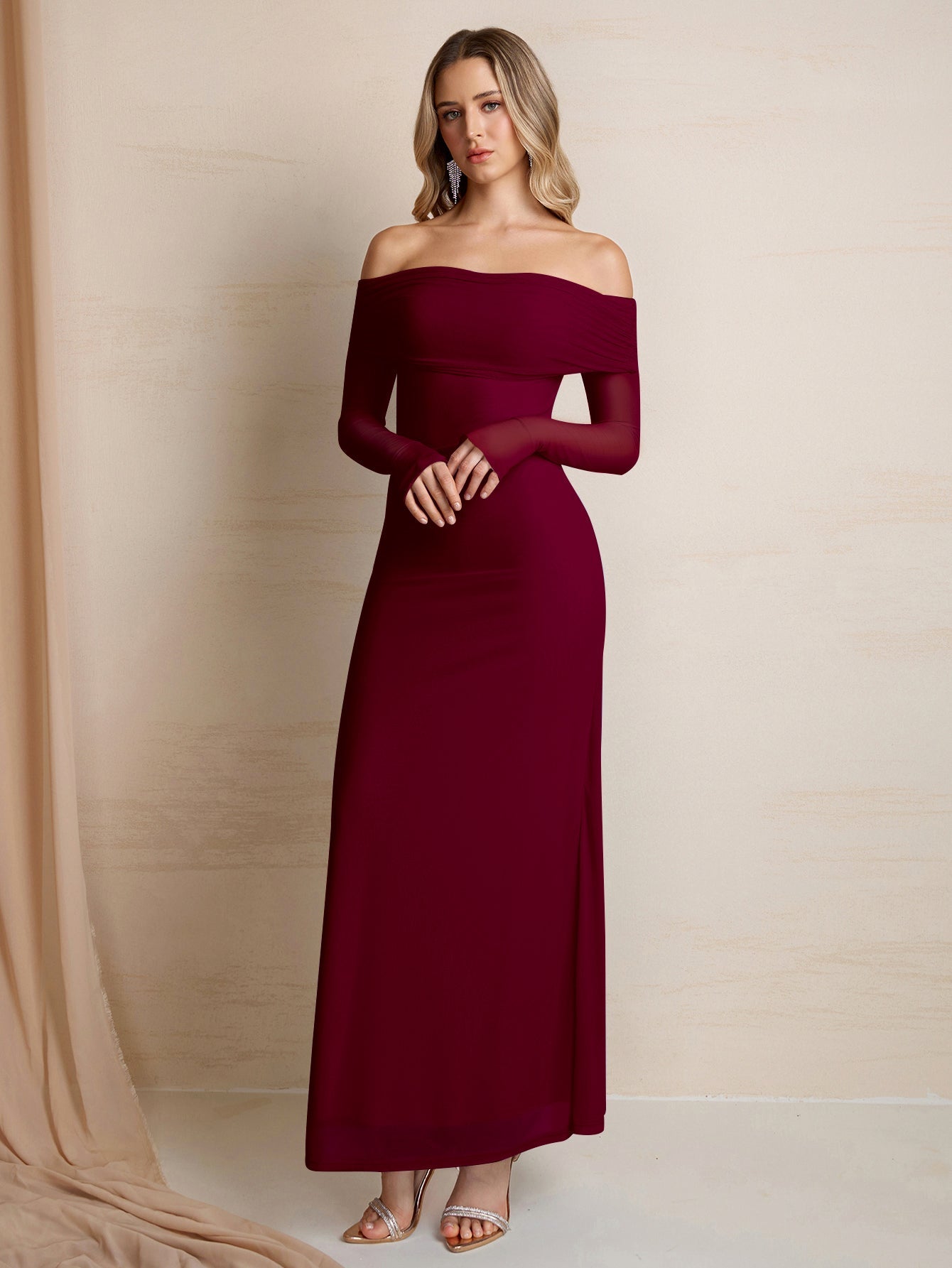 Off Shoulder Maxi Dress - View 27 | WEUXS
