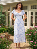 Floral print midi dress with flutter sleeves - View 11 | WEUXS