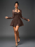 Flared Glitter Mesh Party Dress - View 11 | WEUXS