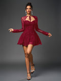 Flared Glitter Mesh Party Dress - View 17 | WEUXS